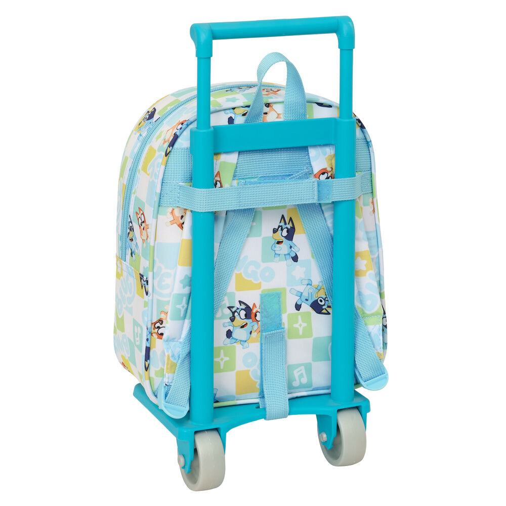 Trolley extraíble SAFTA de Bluey con mochila y carro turquesa - 2