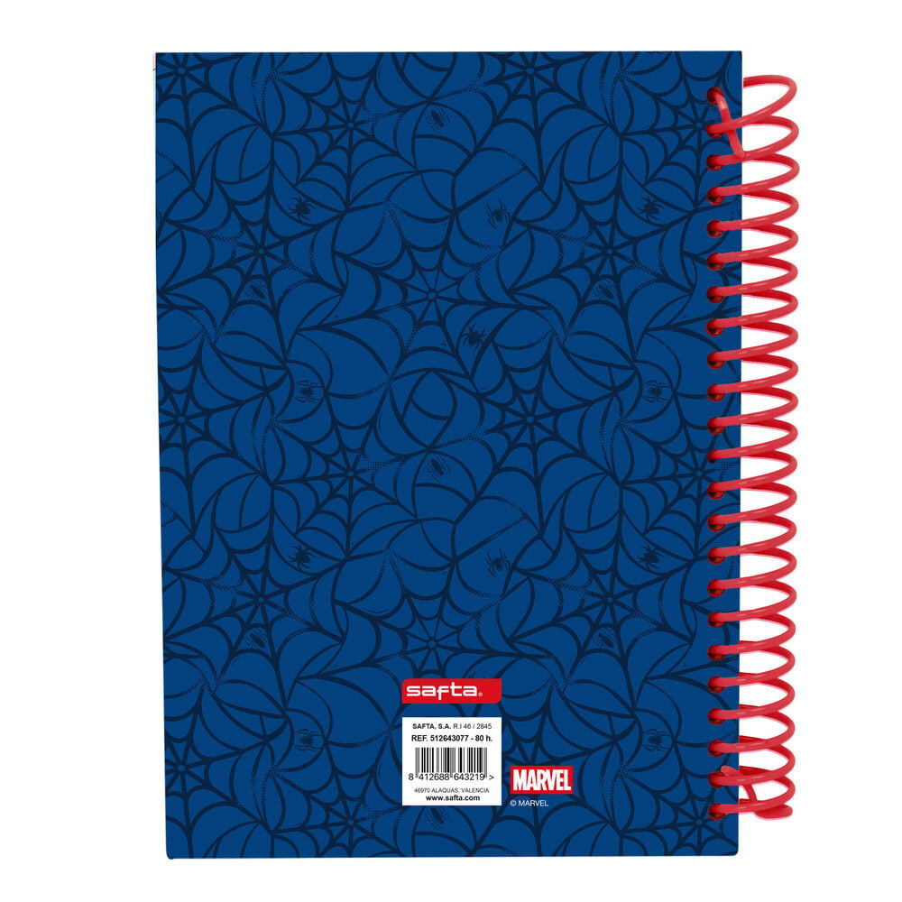 Cuaderno A5 Spider-Man Marvel azul con tapas duras y espiral roja - 2