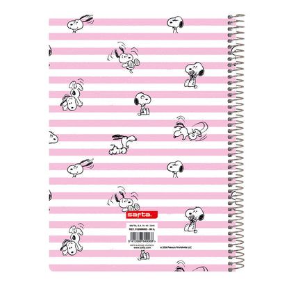 Cuaderno A5 rosa con diseño de Snoopy y espiral metálico - 2