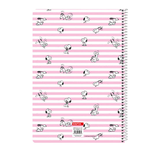 Cuaderno A4 rosa de Snoopy y Woodstock con espiral metálico - 2