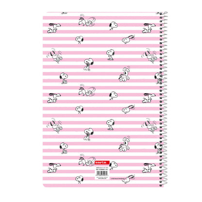 Cuaderno A4 rosa de Snoopy y Woodstock con espiral metálico - 2