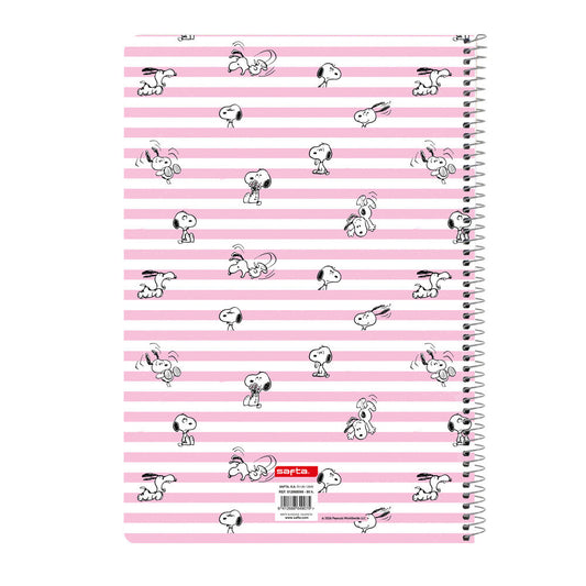 Cuaderno A4 rosa de Snoopy y Woodstock con espiral metálico - 2