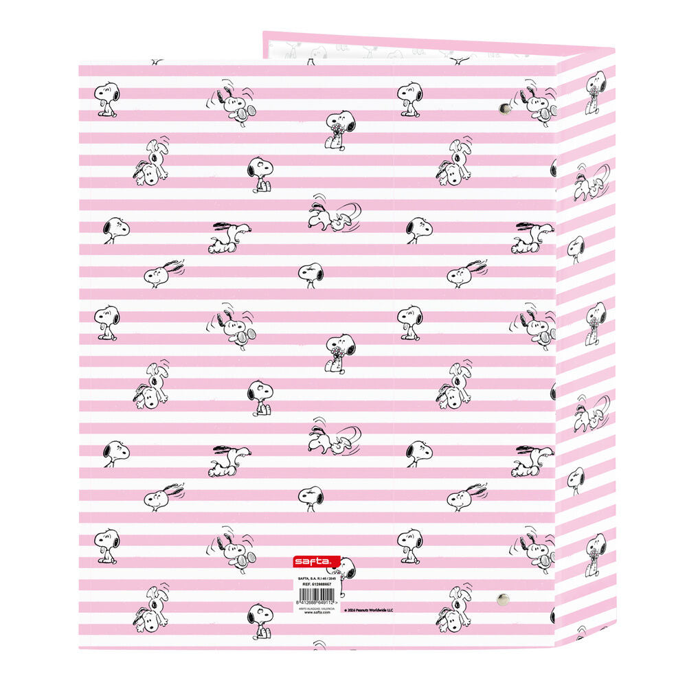 Carpeta A4 rosa Snoopy de 4 anillas SAFTA - 2
