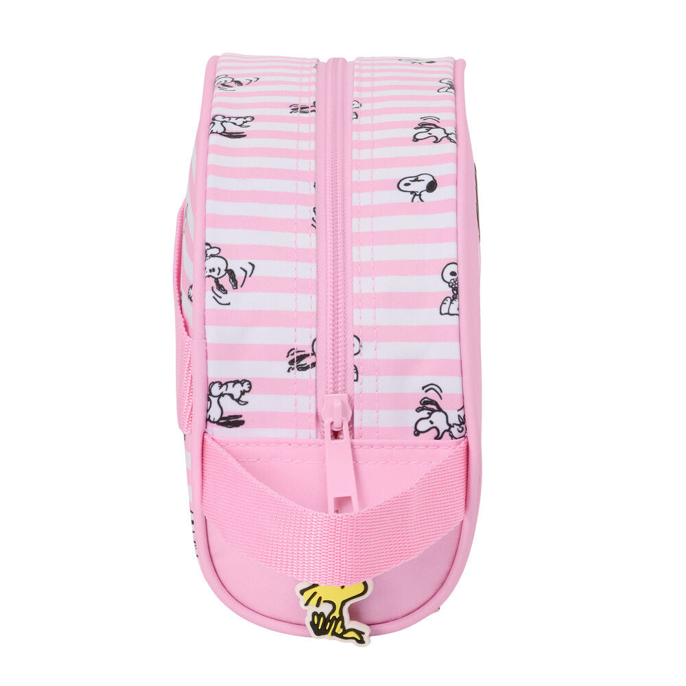 Neceser rosa SAFTA con diseño de Snoopy, asa lateral y cierre de cremallera - 3