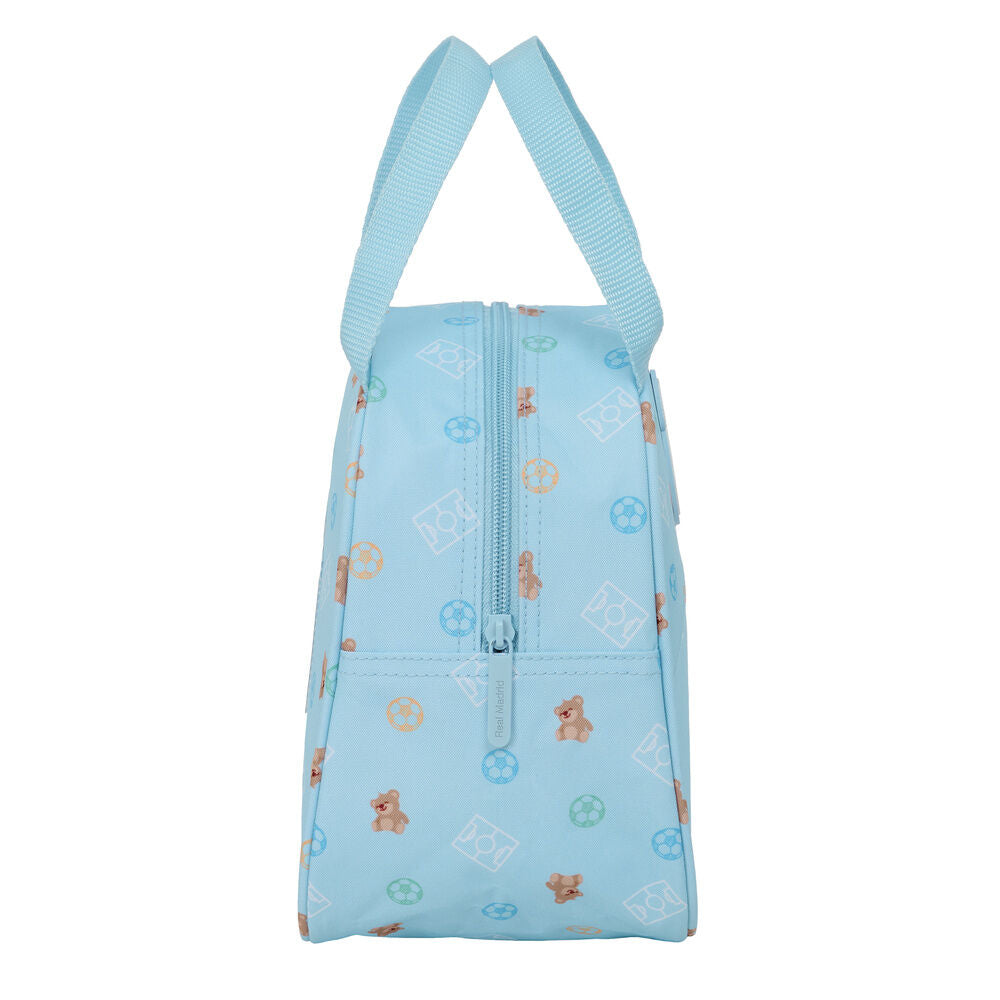 Bolsa portameriendas Baby Real Madrid azul claro con osito y escudo - 3