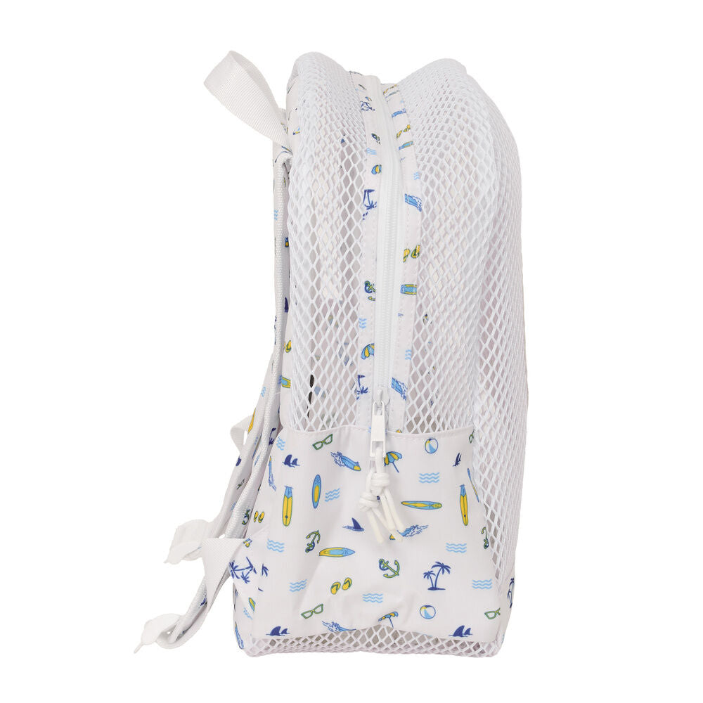 Mochila antiarena blanca del Real Madrid con rejilla y estampado playero - 3