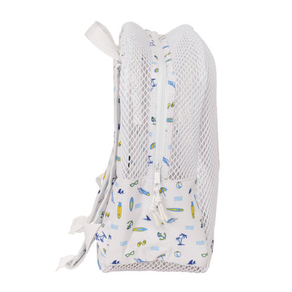 Mochila antiarena blanca del Real Madrid con rejilla y estampado playero - 3