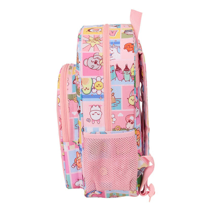 Mochila Comic Mr. Wonderful rosa de 34 cm con ilustraciones - 3