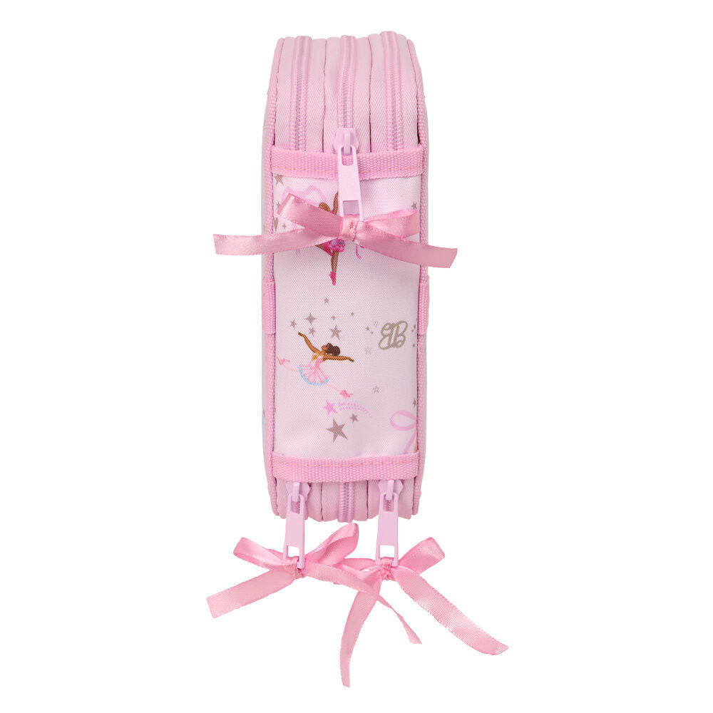 Plumier triple rosa Barbie Ballet con material escolar - 3