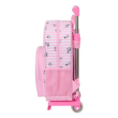 Trolley extraíble rosa de Snoopy con mochila y bolsillo frontal - 3