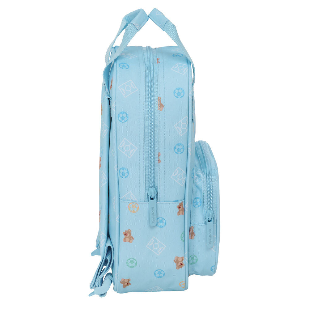Mochila infantil azul Baby Real Madrid con osito y bolsillo frontal - 3