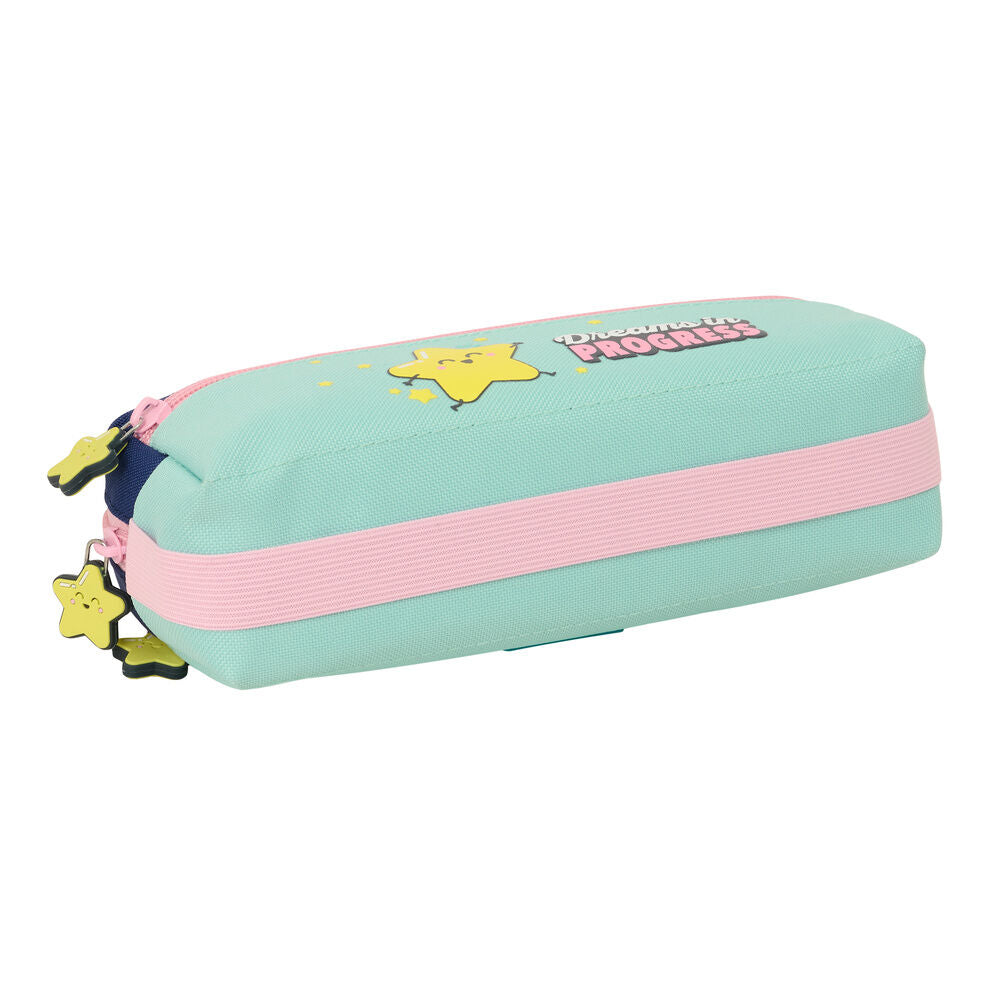Portatodo triple Estrella Mr. Wonderful en azul, rosa y verde menta - 4