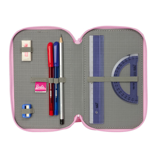 Plumier triple rosa Barbie Ballet con material escolar - 4
