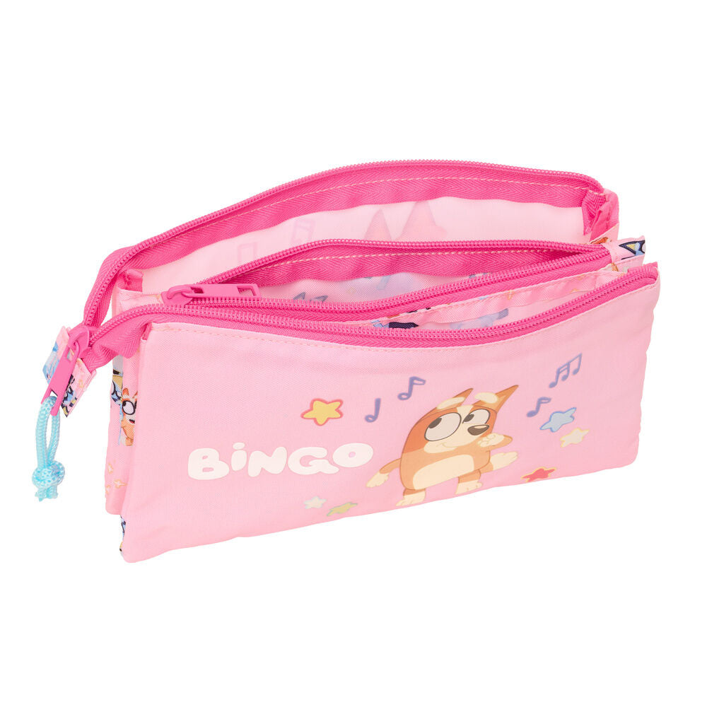 Portatodo triple rosa Bluey Dance con tres compartimentos - 3