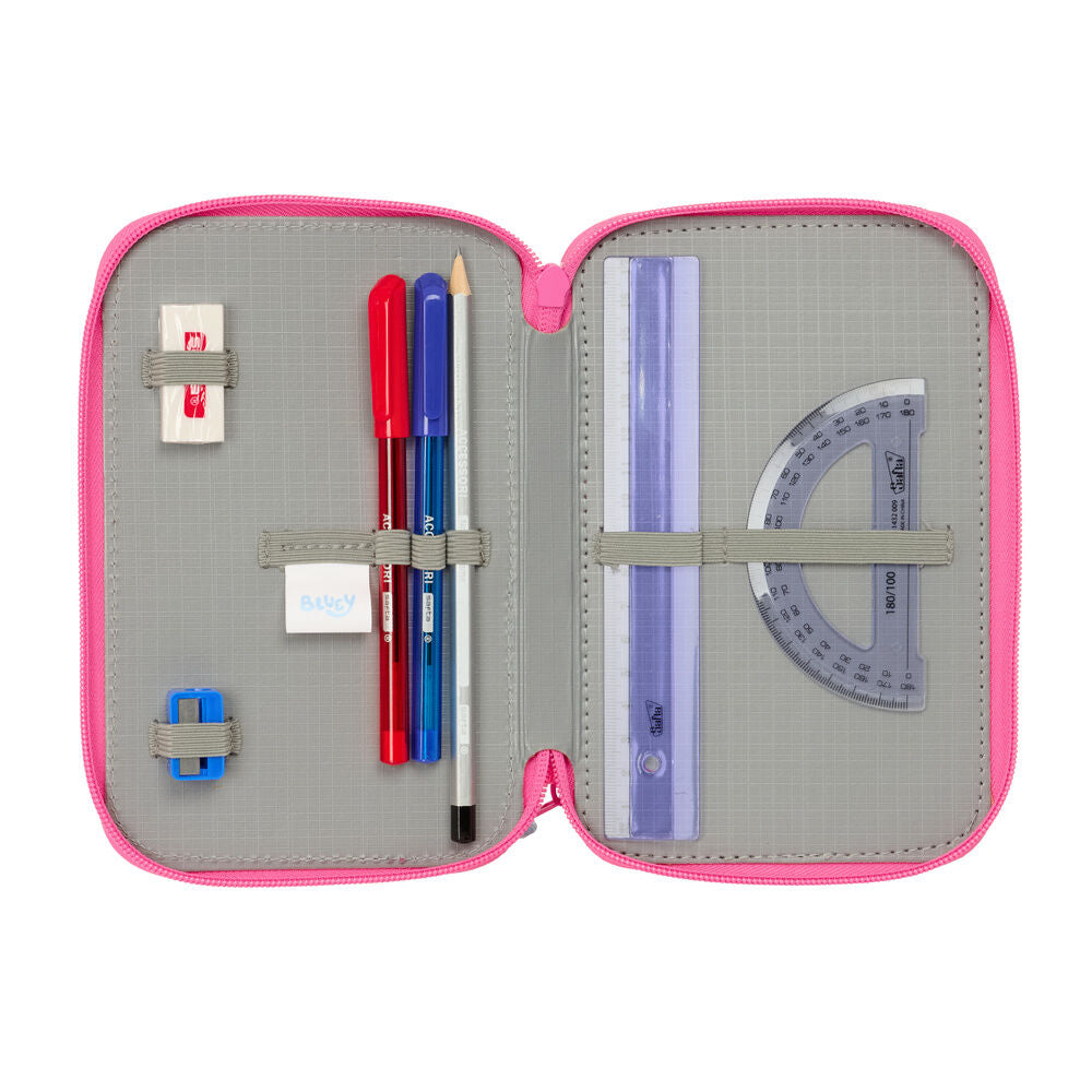 Plumier triple rosa de Bluey con tres compartimentos - 4