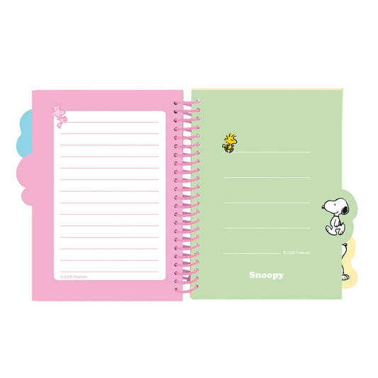 Cuaderno A5 azul de Snoopy con espiral rosa y separadores - 3