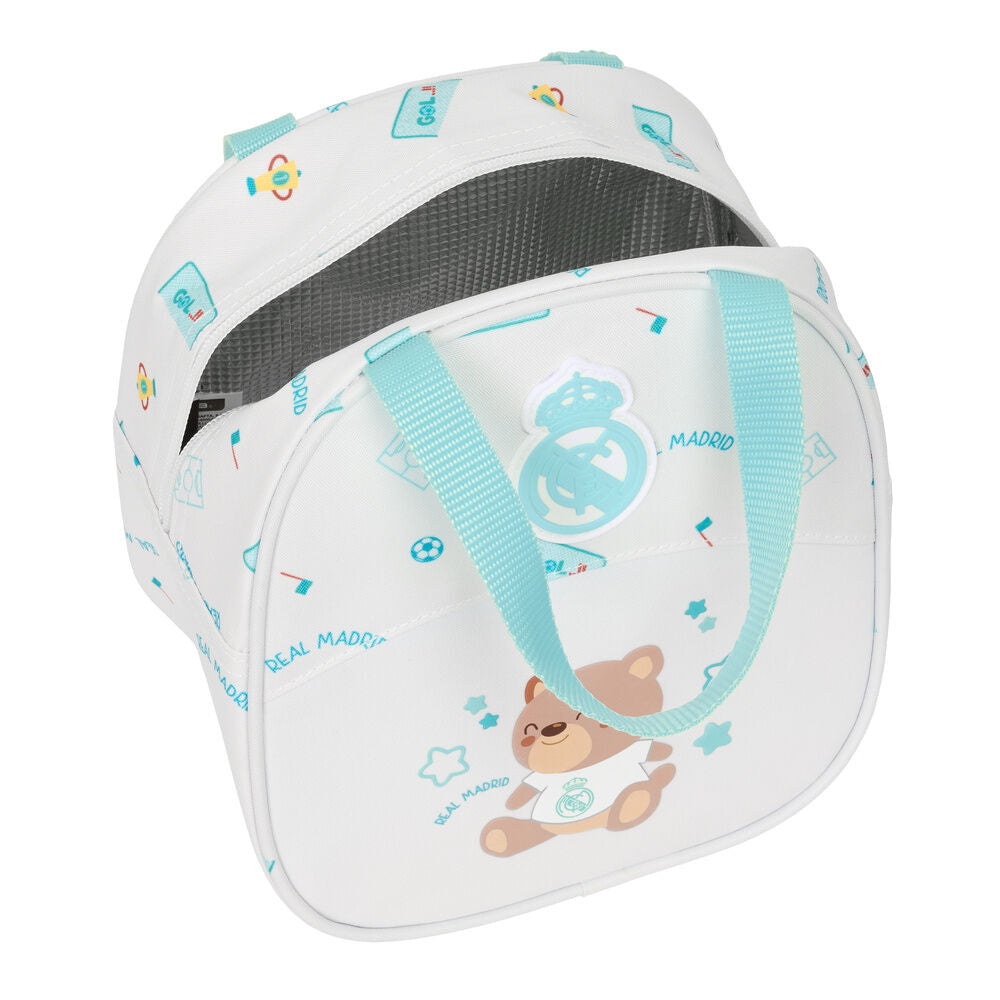 Bolsa portameriendas Baby Real Madrid blanca con oso y escudo - 4
