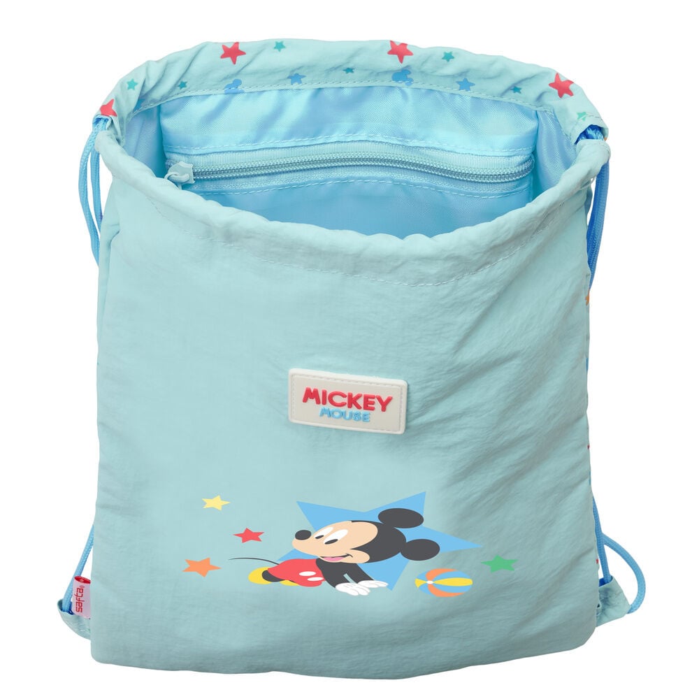 Saco azul claro Baby Mickey de Disney con cordones - 4