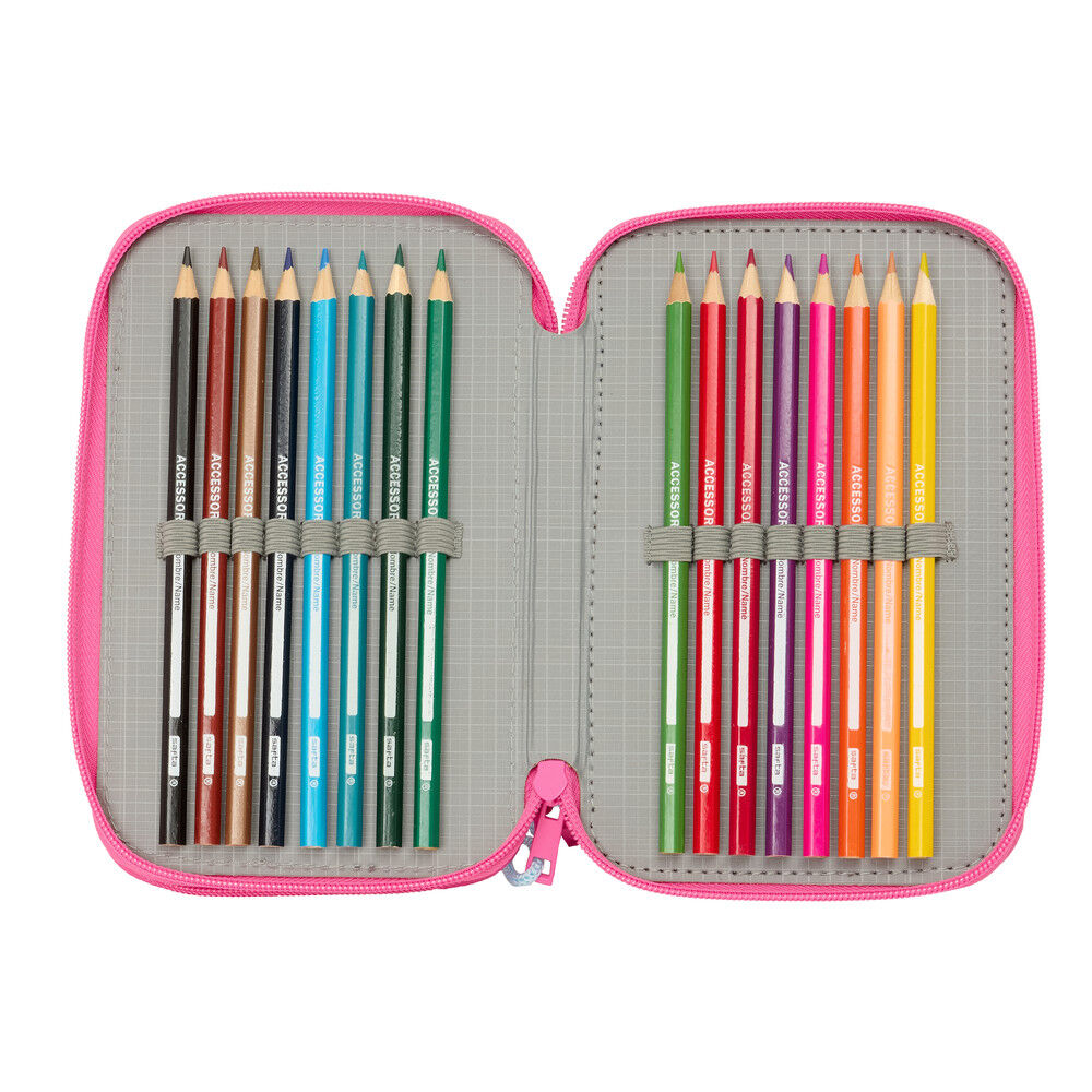 Plumier triple rosa de Bluey con tres compartimentos - 5