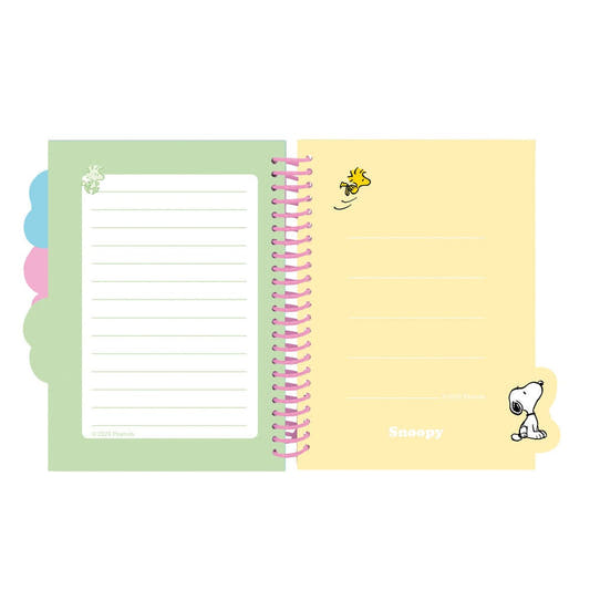 Cuaderno A5 azul de Snoopy con espiral rosa y separadores - 4