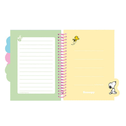 Cuaderno A5 azul de Snoopy con espiral rosa y separadores - 4