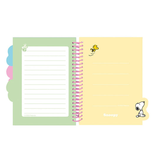 Cuaderno A5 azul de Snoopy con espiral rosa y separadores - 4