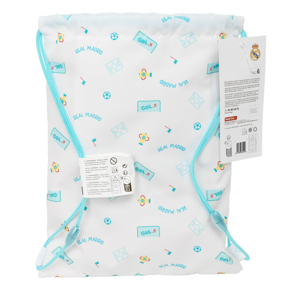 Saco Baby Real Madrid blanco con escudo y oso infantil - 5