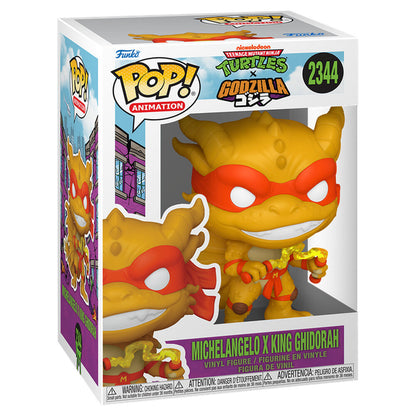Figura Funko POP de Michelangelo X Ghidorah con máscara roja y nunchakus - 2