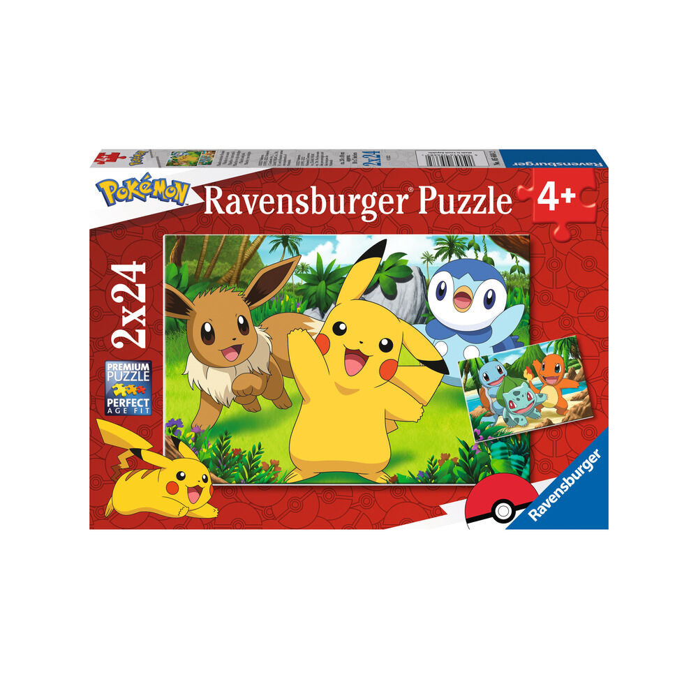 Puzzle Pokémon Ravensburger de 2 puzzles de 24 piezas