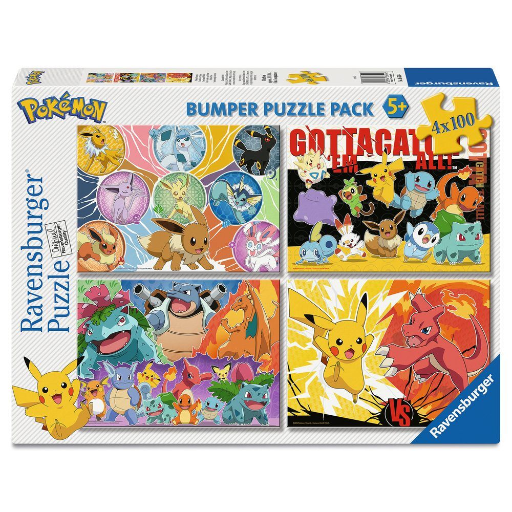 Pack Ravensburger de 4 puzzles Pokémon de 100 piezas