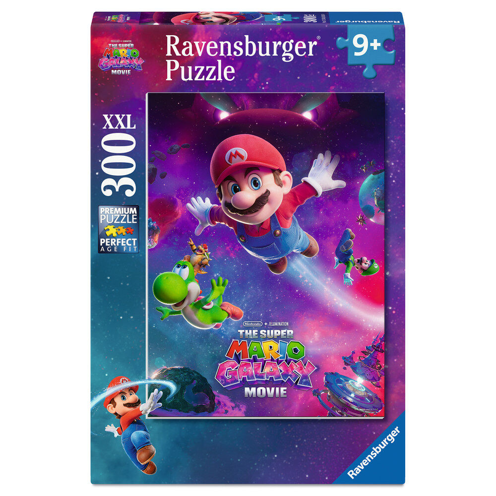 Puzzle Ravensburger XXL de Super Mario Galaxy Movie con Mario y Yoshi en el espacio