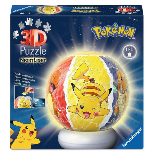 Puzzle Ball 3D Pokémon de Ravensburger con Pikachu y luz LED