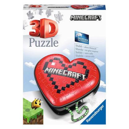 Puzzle 3D de corazón rojo Minecraft Ravensburger de 54 piezas