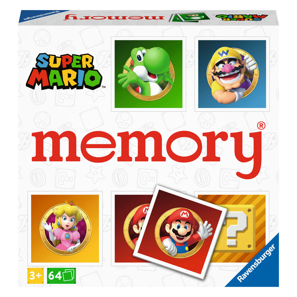 Caja del juego Memory Super Mario de Ravensburger con cartas de personajes