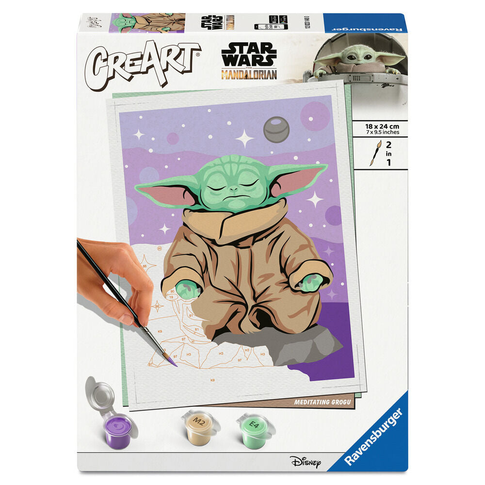 Kit CreArt de pintura por números con Grogu meditando