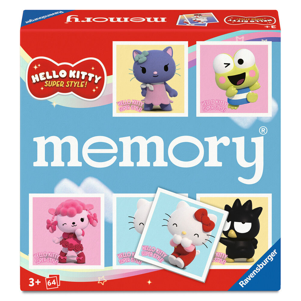 Juego Memory Ravensburger de Hello Kitty Super Style con 64 cartas