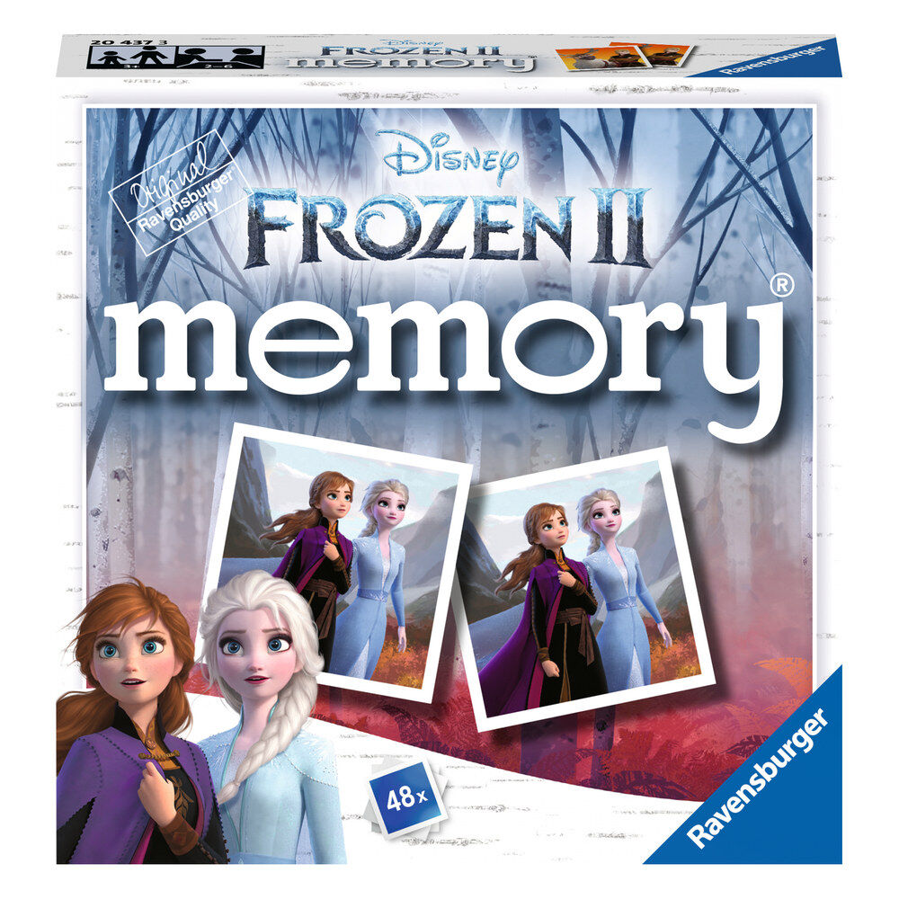 Juego Memory Pocket Ravensburger de Frozen II con Anna y Elsa
