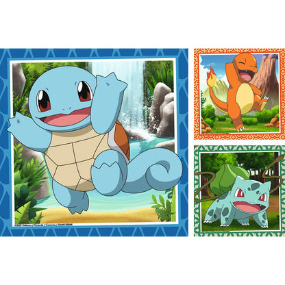 Caja de tres puzzles Pokémon Ravensburger con Pikachu, Squirtle, Charmander y Bulbasaur - 2