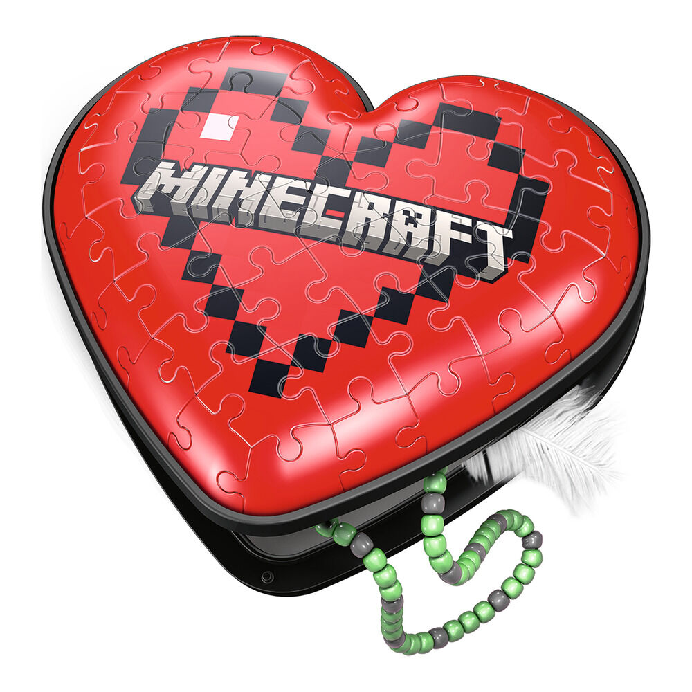 Puzzle 3D de corazón rojo Minecraft Ravensburger de 54 piezas - 2