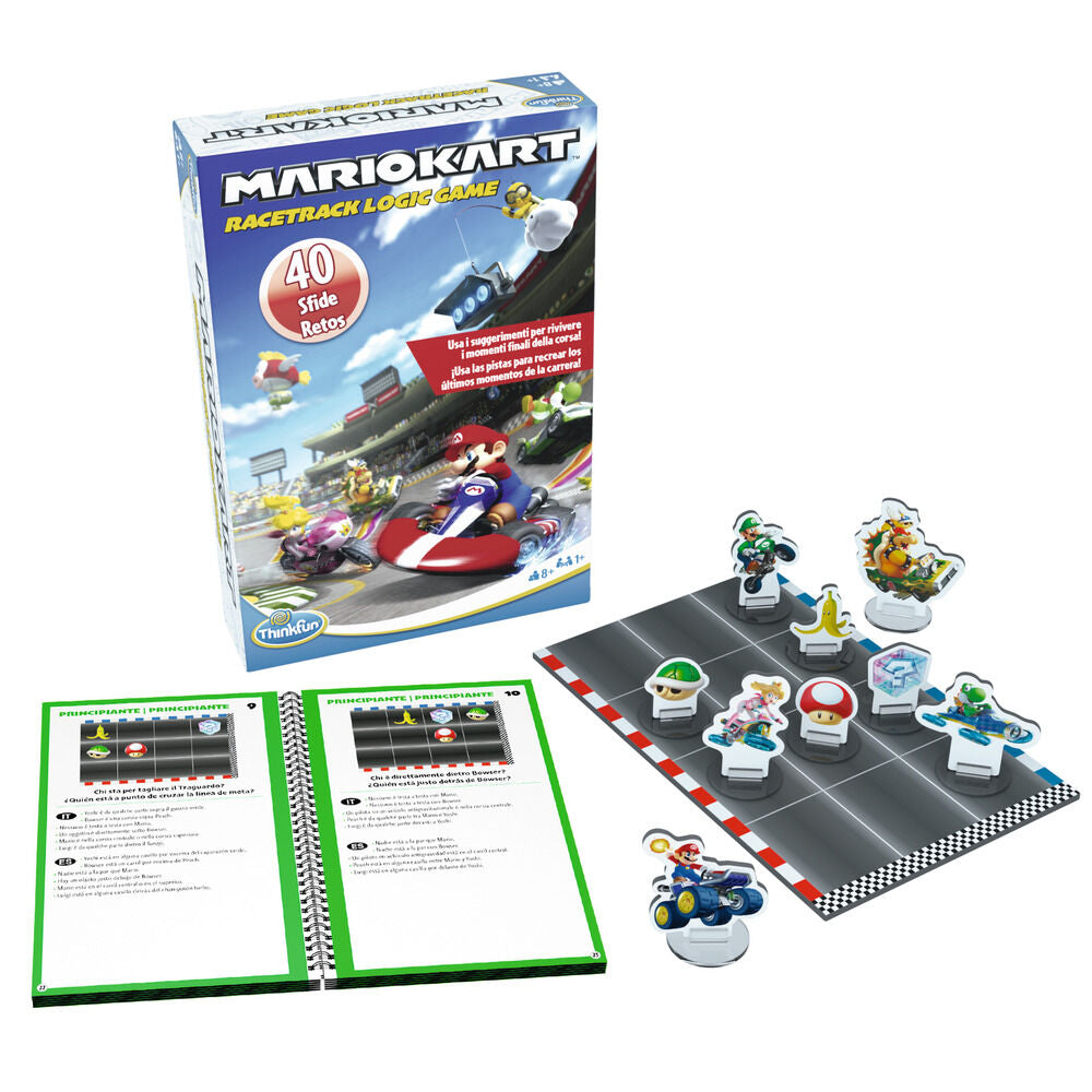 Juego de lógica Mario Kart Super Mario con tablero, figuras y cuaderno de retos