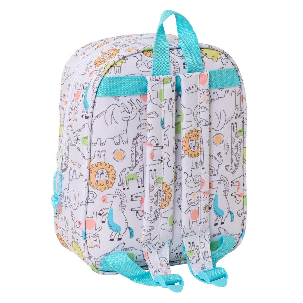 Mochila infantil turquesa SAFTA con diseño 3D de león - 5