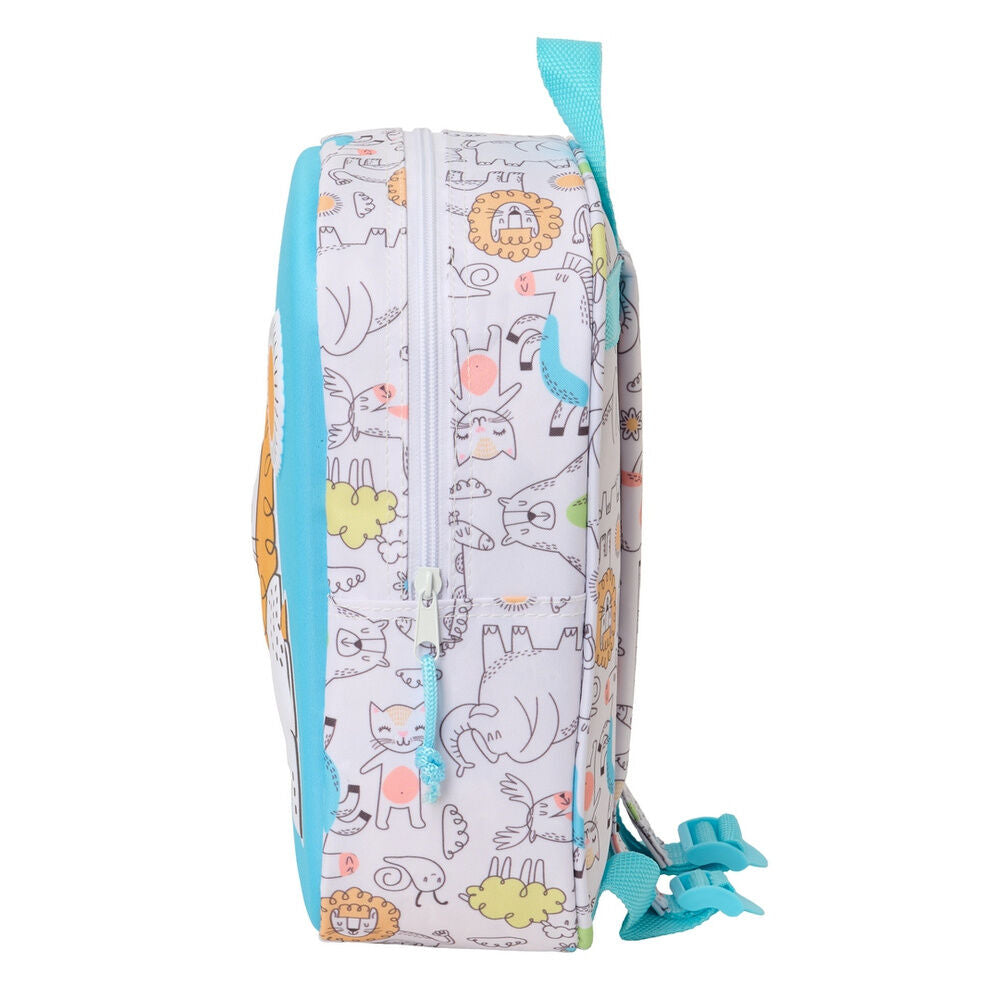 Mochila infantil turquesa SAFTA con diseño 3D de león - 6