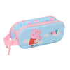 Portatodo doble 3D azul y rosa de Peppa Pig con dos compartimentos