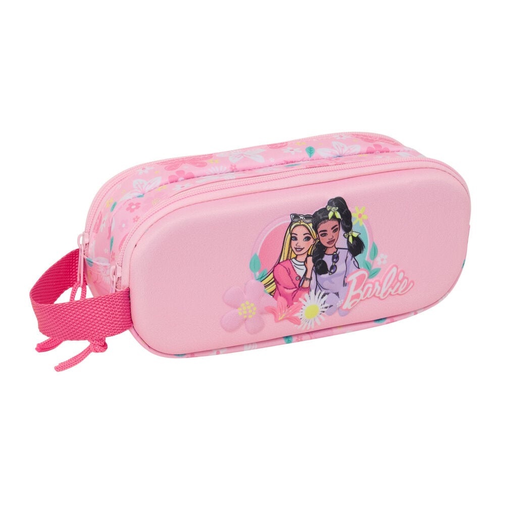 Portatodo 3D doble rosa de Barbie con dos compartimentos