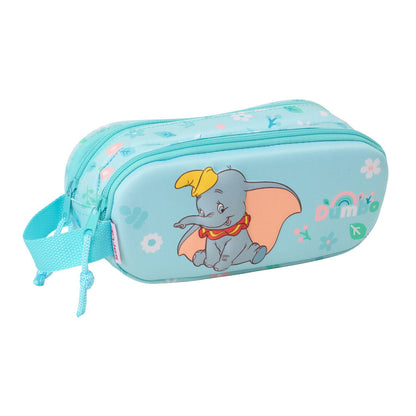 Portatodo 3D doble turquesa de Dumbo Disney con dos cremalleras