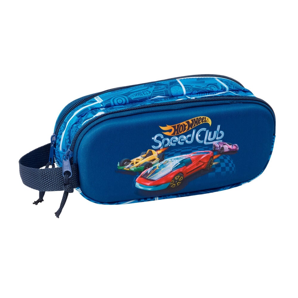Portatodo doble azul Hot Wheels Speed Club con dos cremalleras