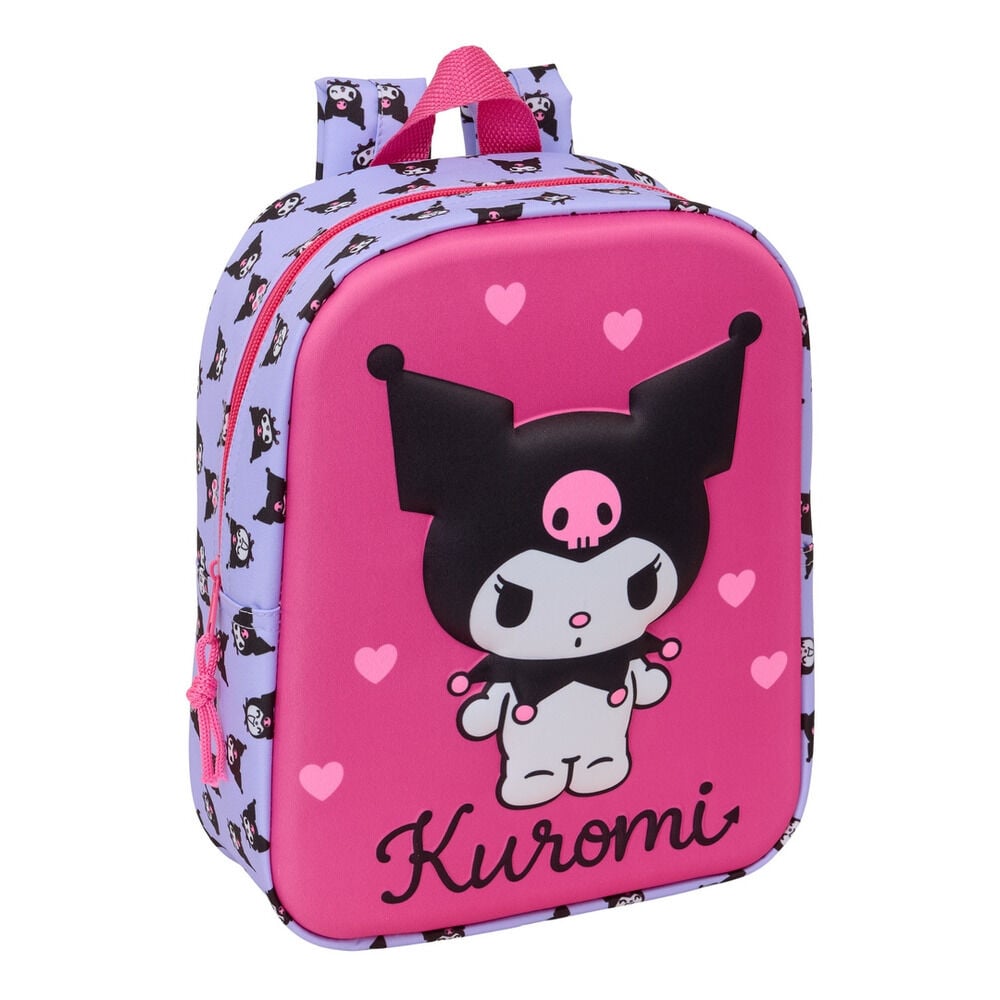 Mochila 3D rosa y lila de Kuromi Hello Kitty