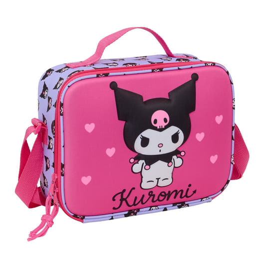 Bolsa térmica portameriendas 3D de Kuromi en rosa y lila