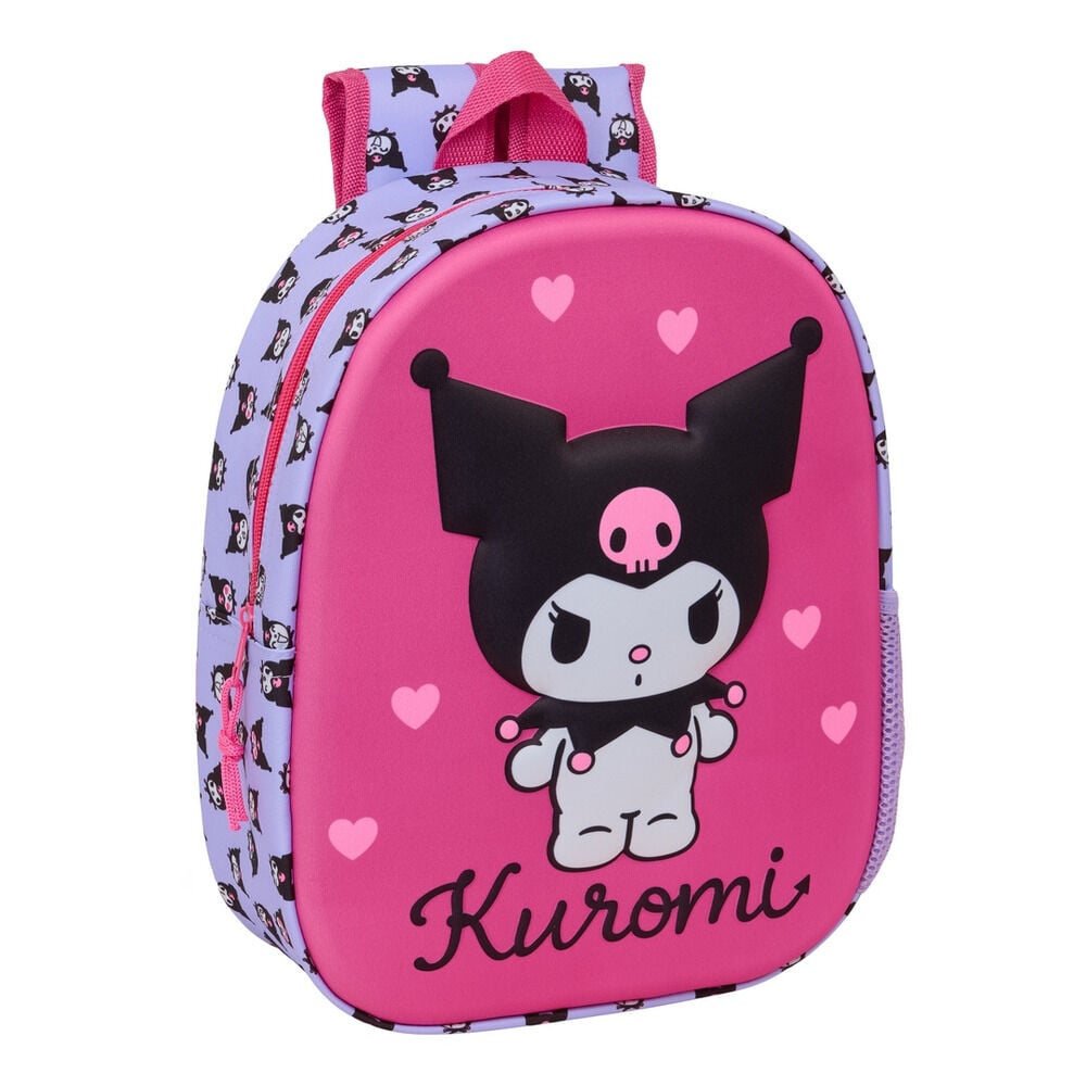 Mochila 3D rosa y lila de Kuromi Hello Kitty