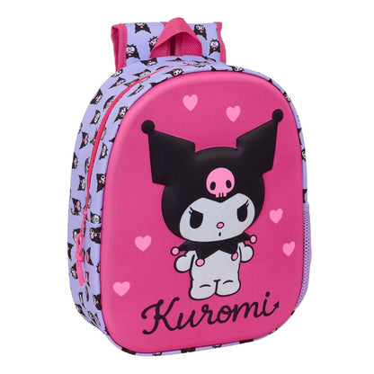 Mochila 3D rosa y lila de Kuromi Hello Kitty